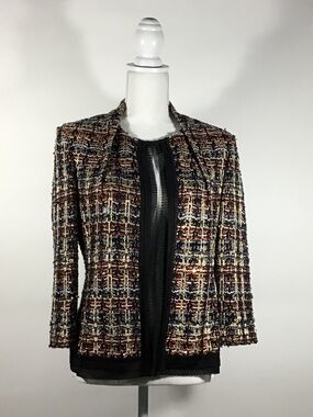 ST. JOHN COUTURE Tweed Pattern Evening Jacket Blazer